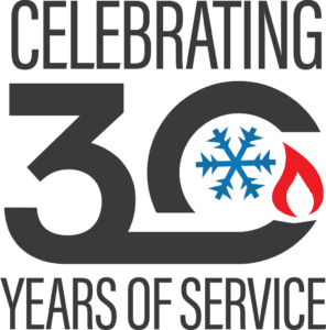 Celebrating 30 years logo.